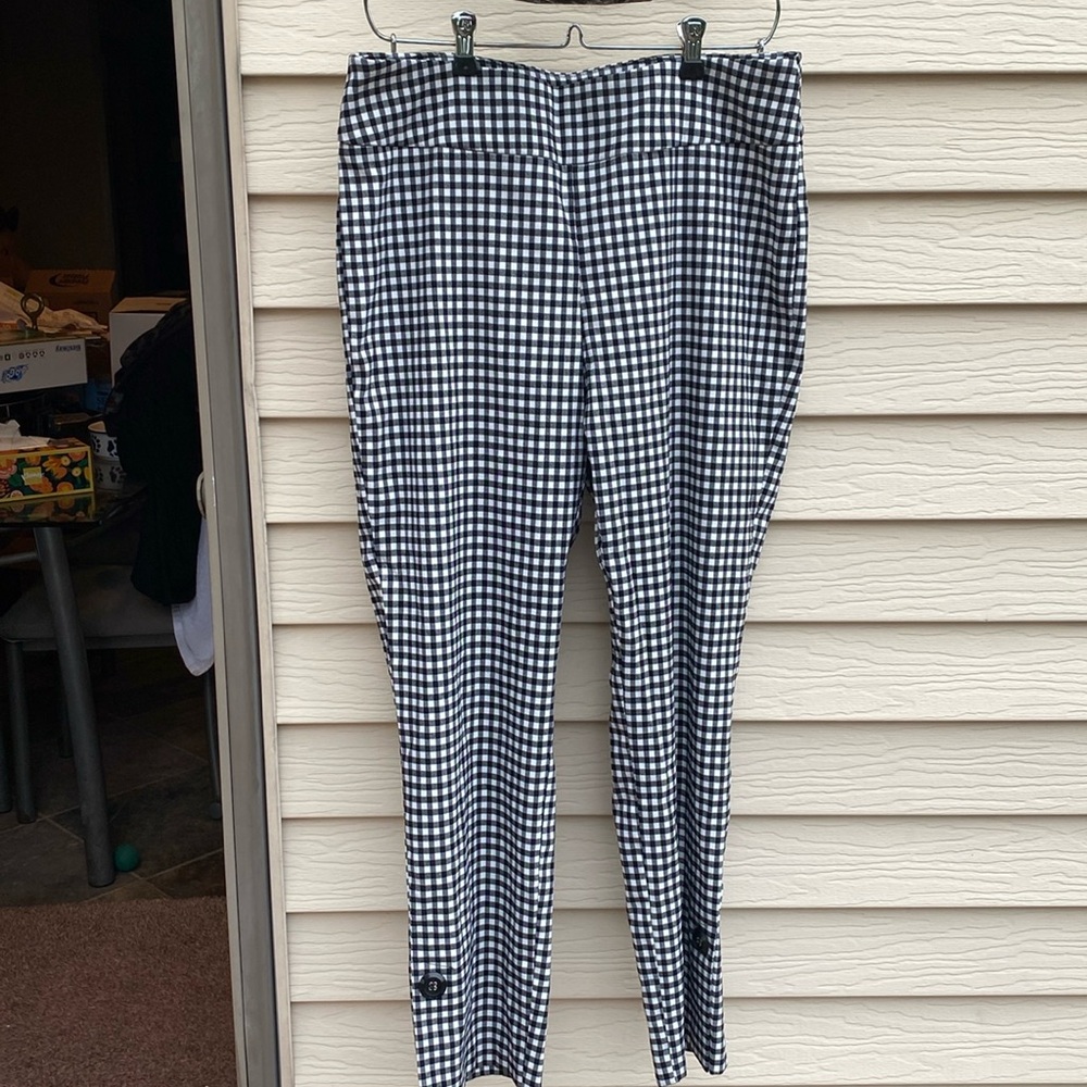 Black/White checker ankle length pants. Size 14. Split bottom. Worn once.